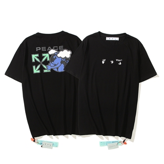 ราคาต่ำสุดOFF WHITE ผู้ชายและผู้หญิงแฟชั่นลำลองเสื้อยืดแขนสั้นS-3XL
