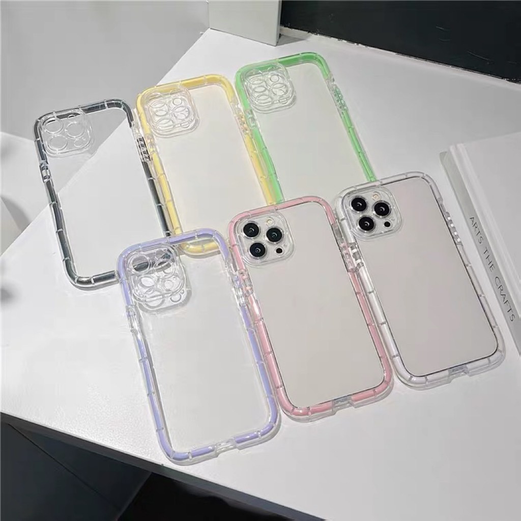 เคสหลังใสขอบแสงมาใหม่สำหรับไอโฟน 7pIus/8pIus/11/11promax/12pro/12promax/13/13pro/13promax