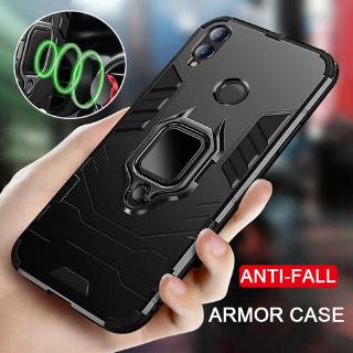 เคสมือถือกันกระแทกรถที่วางแหวนแม่เหล็ก Hybrid 2 IN1 Case OPPO R17 R17PRO RENO F11PRO RENO10ZOOM K3 RENO Z Realme X พลาสติกแข็ง + ซิลิโคนอ่อน TPU เคสโทรศัพท์ Stand Holder Car Ring Phone Case Cover