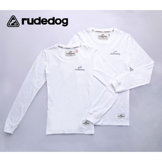 rudedog long เสื้อแขนยาว basic หลากสี คอกลม ลายสกรีน ผ้าฝ้าย นุ่มนุ่ม ไซส์ M L