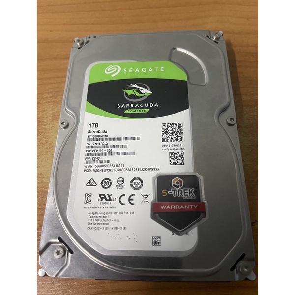 hdd 1TB sata af มือสองสภาพดีใช้งานได้