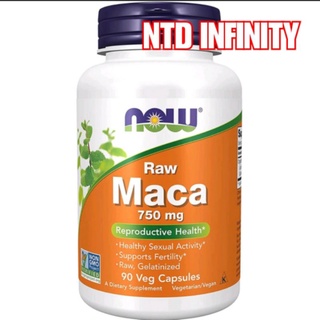 🇺🇸นำเข้า🇺🇸 *พร้อมส่ง* Now Maca Supplements 750 mg Raw, Reproductive Health 90 Veg Capsule