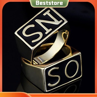 BSM1 แหวนสเตนเลส ลายตัวอักษร Sons of Anarchy สไตล์พังก์ สำหรับผู้ชายและผู้หญิง 2 ชิ้น/ชุด