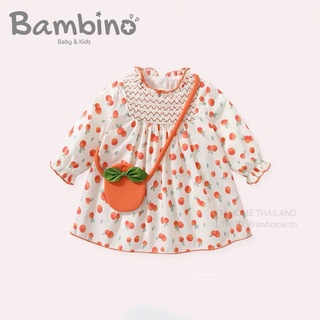 Bambino ชุดเดรสเด็ก น่ารัก สดใส ชุดกระโปรงเด็ก น่ารัก ชุดกระโปรงเดรสเด็ก เสื้อผ้าเด็ก ผ้านุ่ม Girl Dresses