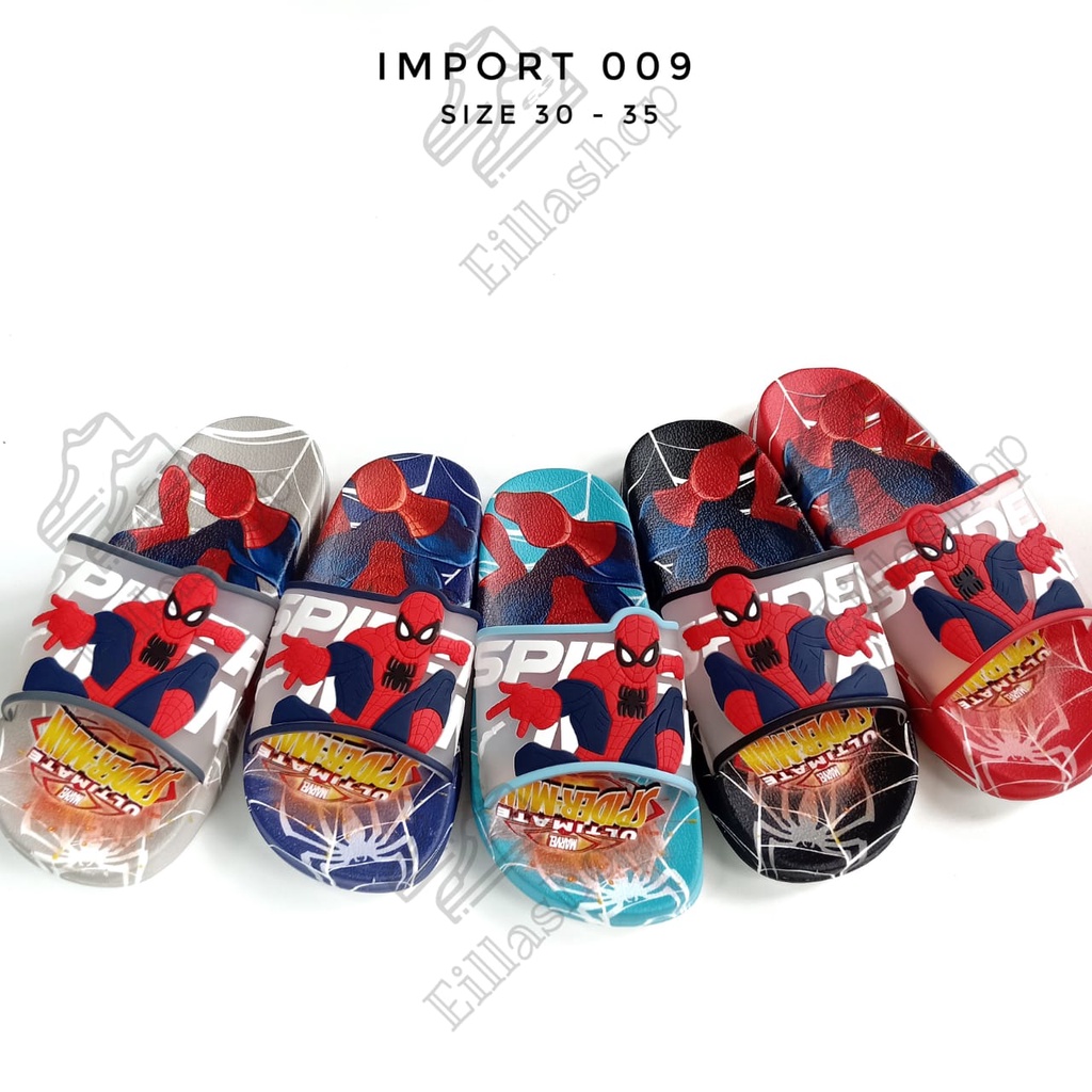 รองเท้าแตะสlop สีขาวเด็กผู้ชายทําจากยางนิ่มสุดเท่ SPIDER 009-2 TG