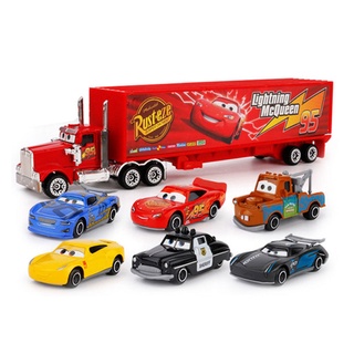 โมเดลรถยนต์ Disney Pixar Car 3 Lightning McQueen Jackson Storm Mack Uncle Truck 1:55 Diecast โลหะ ของเล่น ของขวัญคริสต์มาส สําหรับเด็กผู้ชาย 7 ชิ้น ต่อชุด