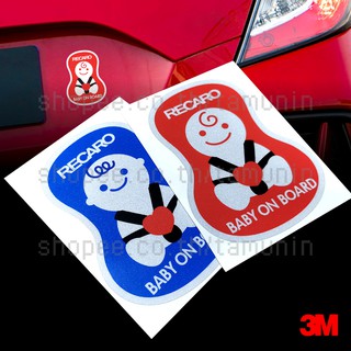 สติ๊กเกอร์ มีเด็กในรถ เบาะ RECARO SEAT BABY ON BOARD CAR SEAT