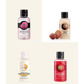 THE BODY SHOP BATH &amp; SHOWER GEL/SHOWER CREAM/SHAMPOO 60ML เจลอาบน้ำสูตร soap-free กลิ่นหอมสดชื่น (ขนาดพกพา)