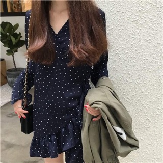 -พร้อมส่ง- เดรสลายจุด