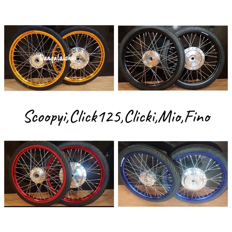 ชุดล้อขอบ #17 1.40x2 ดุมกระจกพร้อมยางนอกลายไฟ+ยางใน สามารถเลือกรุ่นและสีขอบล้อได้ในตัวเลือก สินค้าพร้อมใส่