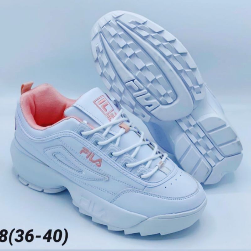 รองเท้าผ้าใบ ส้นสูง Fila รองเท้าแฟชั่นเกาหลี ใส่ได้ทั้งชายและหญิง วัยรุ่น ไซส์ 36-45 มีเก็บเงินปลายทาง