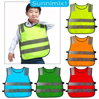 [Sunnimix1] เสื้อกั๊กจราจร สะท้อนแสง เพื่อความปลอดภัยของเด็ก สําหรับขี่จักรยาน ทํางาน