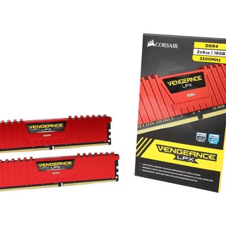 RAM DDR4(3200) 16GB (8GBX2) CORSAIR Vengeance LPX Red (CMK16GX4M2B3200C16R)