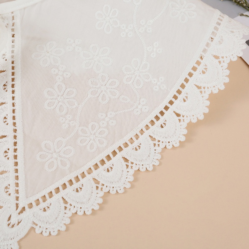 ✿ ปกเสื้อปลอม ปักลายดอกไม้ ลูกไม้ สีขาว สไตล์ญี่ปุ่น สําหรับผู้หญิง นักเรียน