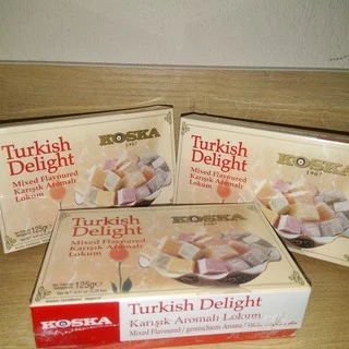 (พร้อมส่ง) เตอร์กิช ดีไลท์ Turkish Delight ขนมหวานชื่อดังจากประเทศตุรกี Turkey ขนาด 125 กรัม รสคละรส Exp.11 2026