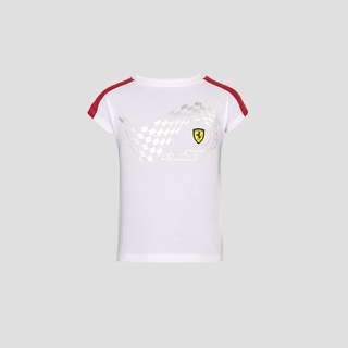 FERRARI เฟอร์รารี่ เสื้อยืดแขนสั้น รุ่น GIRL JERSEY T-SHIRT ANIMATED WHT 2Y