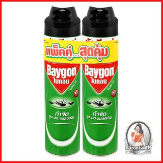 สารกำจัดแมลง สัตว์ อุปกรณ์กำจัดแมลง สัตว์รบกวน สเปรย์กำจัดแมลง BAYGON สีเขียว 600 มล. แพ็คคู่ 
 สเปรย์กำจัดแมลงคลาน มด แ