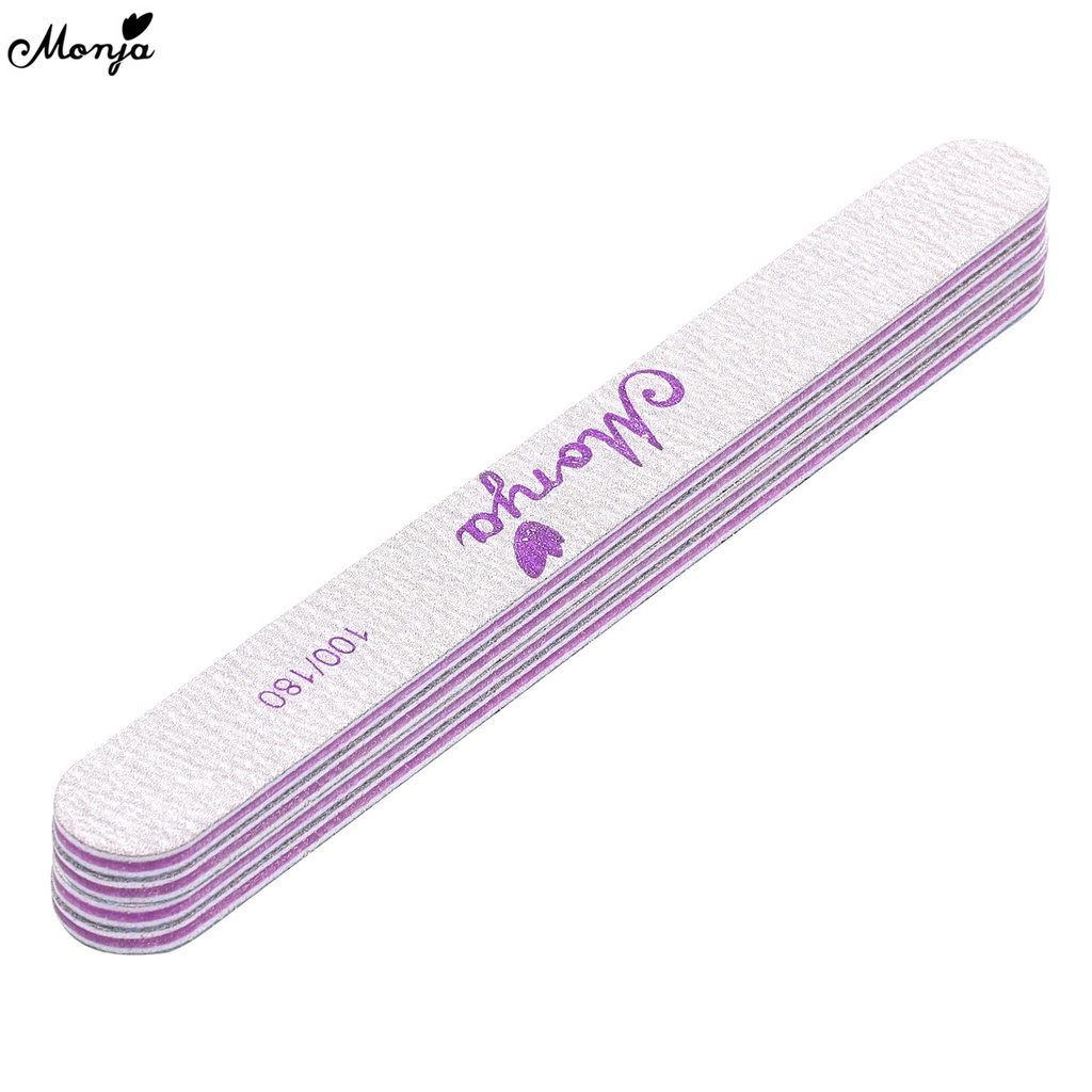 Monja ตะไบขัดเล็บ มีสองด้าน ความละเอียด 100 / 180 manicure pedicure file sanding trimmer nail tool
