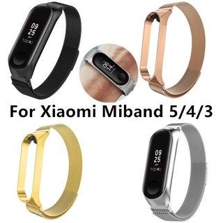 สายรัดข้อมือสแตนเลสสําหรับ Xiaomi Mi Band 5 4 3