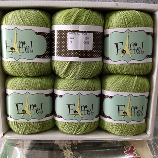 ไหม wool cotton (ฝ้ายผสมขนสัตว์) - เส้นเล็ก 1 มิล - 100 กรัม ไหมถักโครเชต์