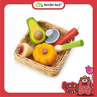 Tender Leaf Toys ของเล่นไม้ ของเล่นบทบาทสมมติ ชุดทำอาหาร ตะกร้าหวายผัก Veggie Basket