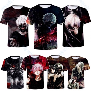 เสื้อยืดแขนสั้นคอสเพลย์ ลายการ์ตูน Tokyo Ghoul Kaneki Ken สําหรับเด็กผู้ชาย และเด็กผู้หญิง