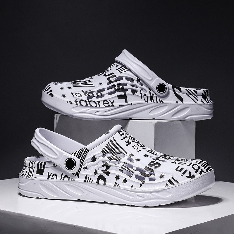 ✌RL Unisex Summer Casual Crocks Mules รองเท้าแตะยางระบายอากาศรองเท้าชายหาด