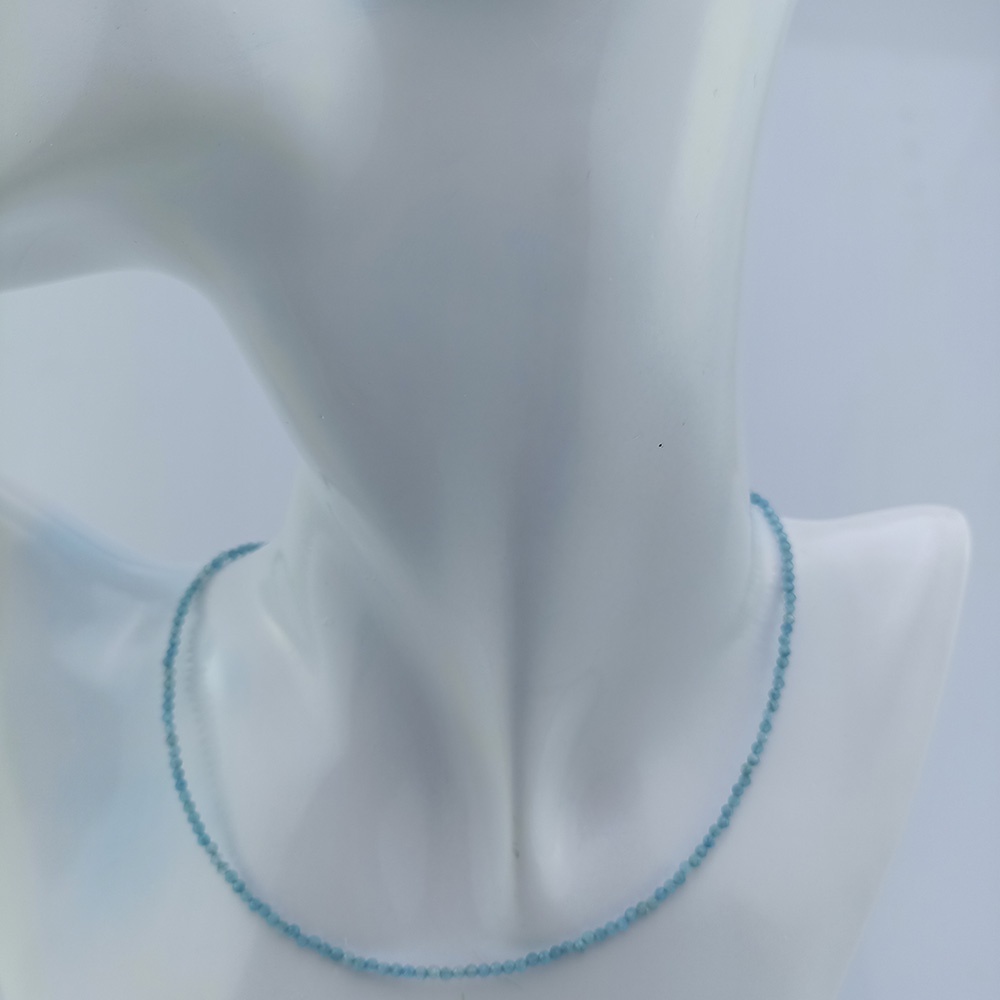 [พร้อมส่ง] 925 Sterling Silver Amazonite Beads Necklace สร้อยคอเงินแท้ 925 ใส่แล้วไม่แพ้ เงินแท้925 