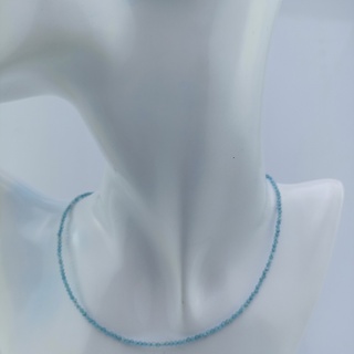 Silver thai 925 Sterling Silver Amazonite Beads Necklace สร้อยคอลูกปัดอเมซอนเงินแท้ 925