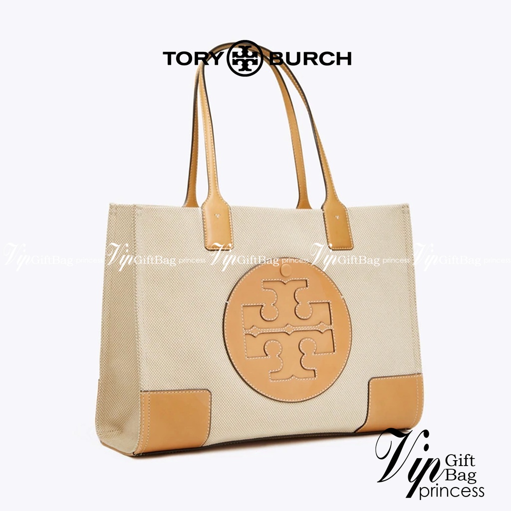 Tory Burch Ella maxi Logo Canvas Mini Tote Bag Collection นี้เป็นกระเป๋าที่ตอบโจทย์สาววัยทำงานอย่างมาก ด้วยโทนสีที่สุภาพ
