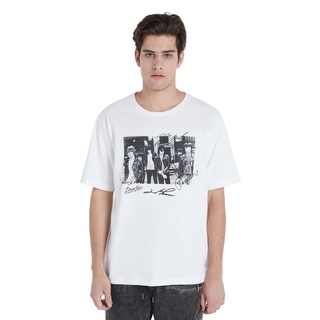 เสื้อยืดสีขาวDAVIE JONES เสื้อยืดโอเวอร์ไซส์ พิมพ์ลาย สีขาว Graphic Print Oversized T-Shirt TB0183WH