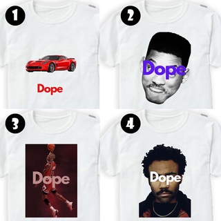 Tee T233 DOPE COOL เทรนด์วินเทจเสื้อยืดกราฟิกสีขาวฟรีเสื้อยืดขนาดเกินสําหรับผู้ชายและผู้หญิง gaS