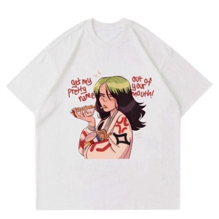 เสื้อยืดสีขาวเสื้อยืด พิมพ์ลาย Billie EILISH | ชื่อความสวยของฉัน รับ | เสื้อผ้า | เสื้อยืด | รองเท้าบูท | วินเทจ | ขนาดใ