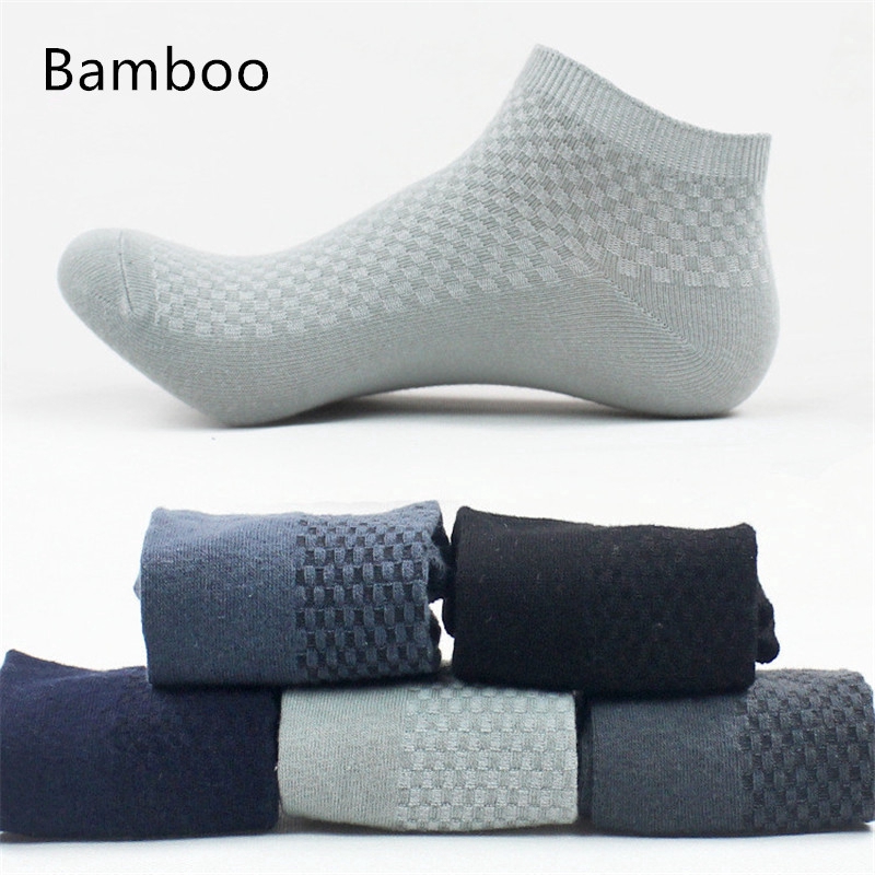 Men work socks 5 pairs / lot men bamboo socks men bamboo short socks invisible ankle socks black bre