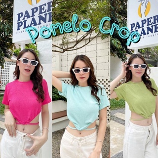 POMELO CROP🤍 เสื้อแขนสั้นผ้าสปาเก็ตตี้ เสื้อทรงครอปใส่ง่าย