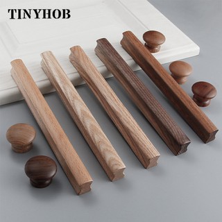 Natural Wood Furniture Handle Kitchen Cabinet Door Handles Drawer Pulls Beech Wooden Handles for Furniture Hardware