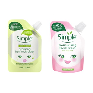 มอยซ์เจอไรเซอร์บำรุงผิว/ทำความสะอาดผิวหน้า SIMPLE Moisturising Facial Wash/Hydrating Light Moisturizer [50 ml.]