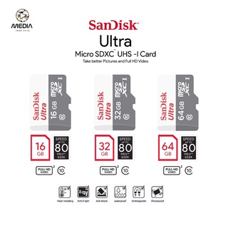 SanDisk Ultra Micro SDcard Class10 16GB 32GB 64GB 128GB (SDSQUNR) เมมโมรี่การ์ด กล้องวงจรปิดไร้สาย กล้อง Ip camera