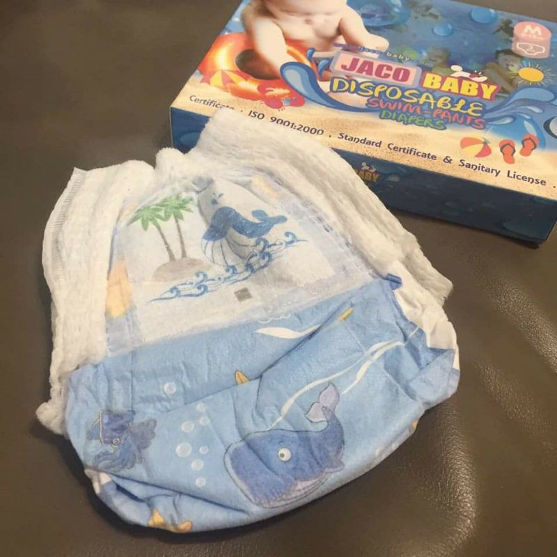 Happykid_shop จาโค่ เบบี้ SWIMMIMG DIAPER  แพมเพิสว่ายน้ำ สำหรับเด็ก แบบกางเกง ใส่สบายไม่อุ้มน้ำ Jaco Baby มาตรฐาน USA ราคา ถูกที่สุด ดีลบีเคเค แกลเลอรีภาพที่ 6