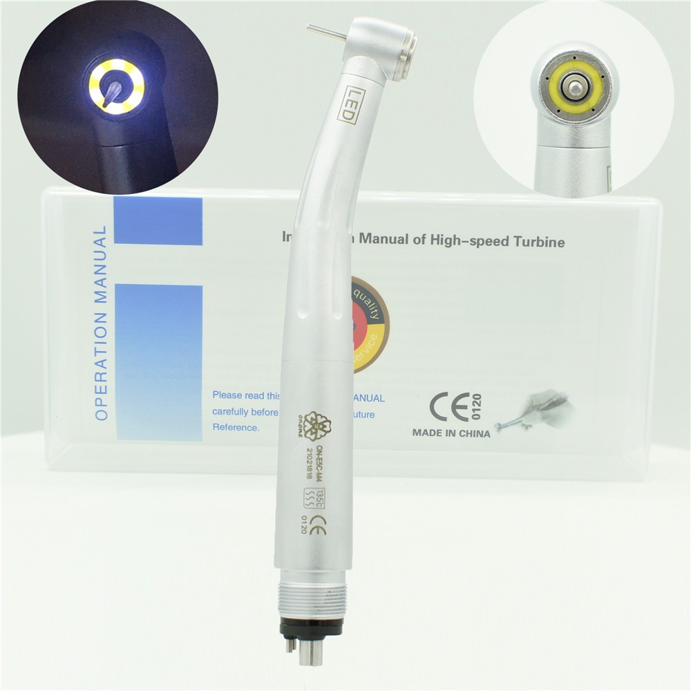 ทันตกรรม 5 LEDs กังหันตลับหมึกโรเตอร์สําหรับความเร็วสูง 5 สเปรย์น้ํา Handpiece 4 หลุมการเชื่อมต่อ one แหวน led handpiece