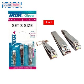 Trim Clipper เซทกรรไกรตัดเล็บสเเตนเลส 1 ชุดได้ 3 ขนาด คมมาก