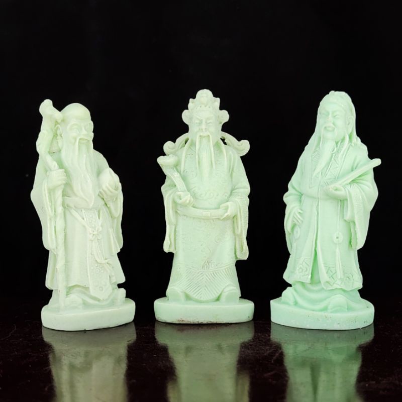 ฮกลกซิ่วสีไม้ เทพเจ้าจีน ขนาดเล็ก（3นิ้ว）ของมงคลแต่งบ้าง ของขวัญขึ้นบ้านใหม่ 福禄寿 - รูปที่ 2