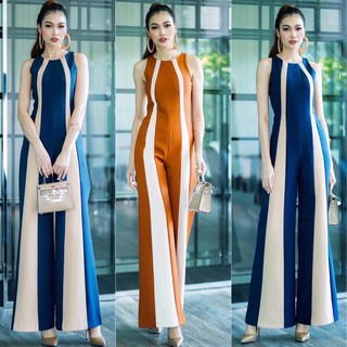 Long TwoTone Jumpsuit