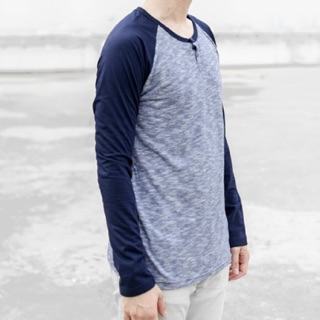 1x1 button neck long sleeves tee