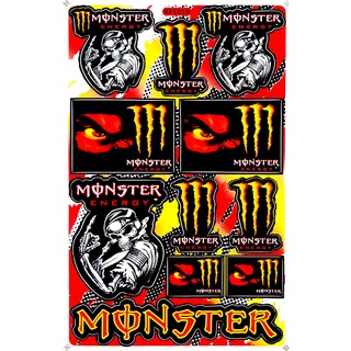 สติ๊กเกอร์ ตาปีศาจMonster สีแดง สติ๊กเกอร์Racing สติ๊กเกอร์แต่งมอเตอร์ไซค์วิบาก ATV บิ๊กไบค์ รถยนต์ สติ๊กเกอร์ขายดี ติดแ