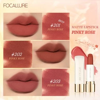 Focallure Natural #JasmineMeetsRose Matte Lipstick - เม็ดสีสูงติดทนนาน กันน้ำ น้ำหนักเบา ไม่จับเป็นก้อน นุ่มเนียน