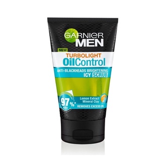 GARNIER MEN Turbolight Oil Control Icy Scrue การ์นิเย่ทำความสะอาดผิวหน้า 100 มล.