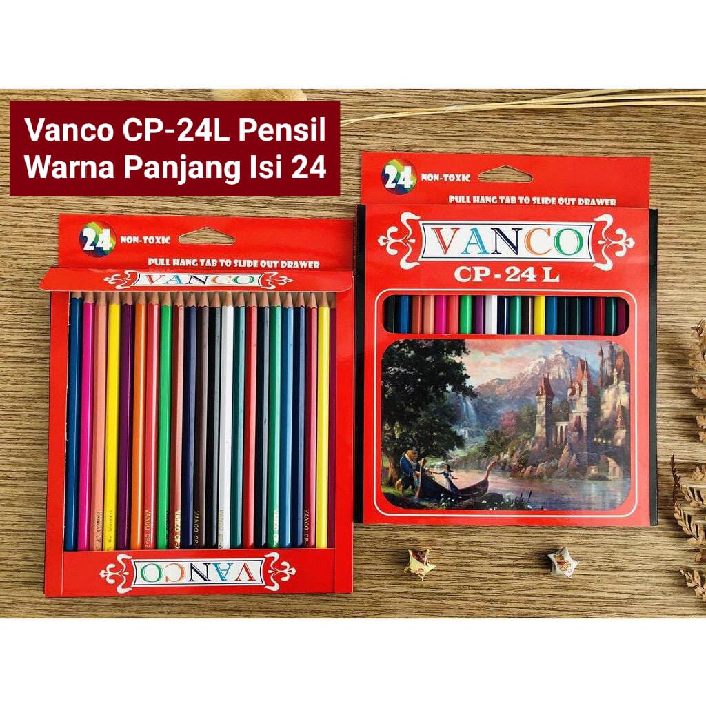 As888 - ดินสอสียาว Vanco 24 สี Cp24l