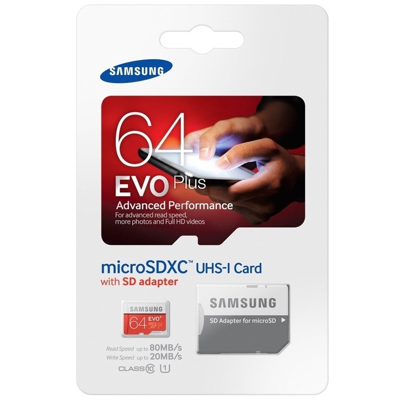 64 GB MICRO SD CARD EVO PLUS SAMSUNG CLASS 10