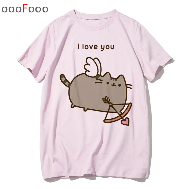 Pusheen T เสื้อแมวน่ารัก Kawaii Tshirt แฟชั่น / Pusheen Tshirt 4